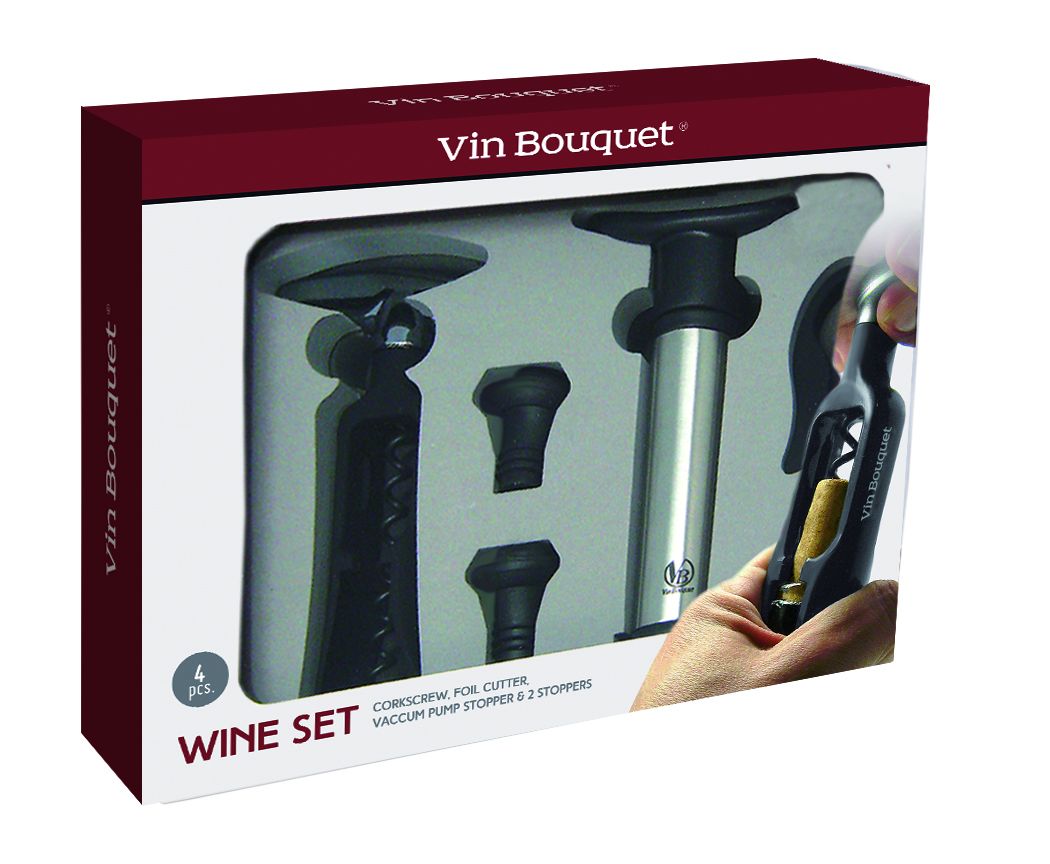 Vin Bouquet  комплект  тирбушон и вакуум помпа за вино -  5 части